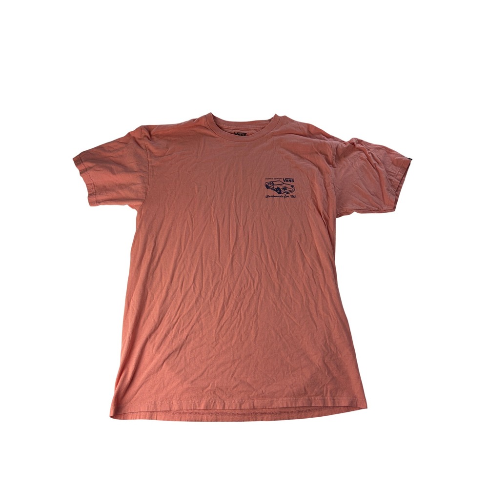 Vans T-Shirt Mens Large A Touch Of Class Limited Edition Car Graphic Peach Pink